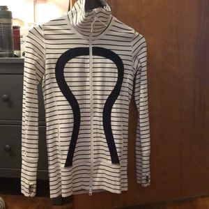 Lululemon blue striped jacket, size 4